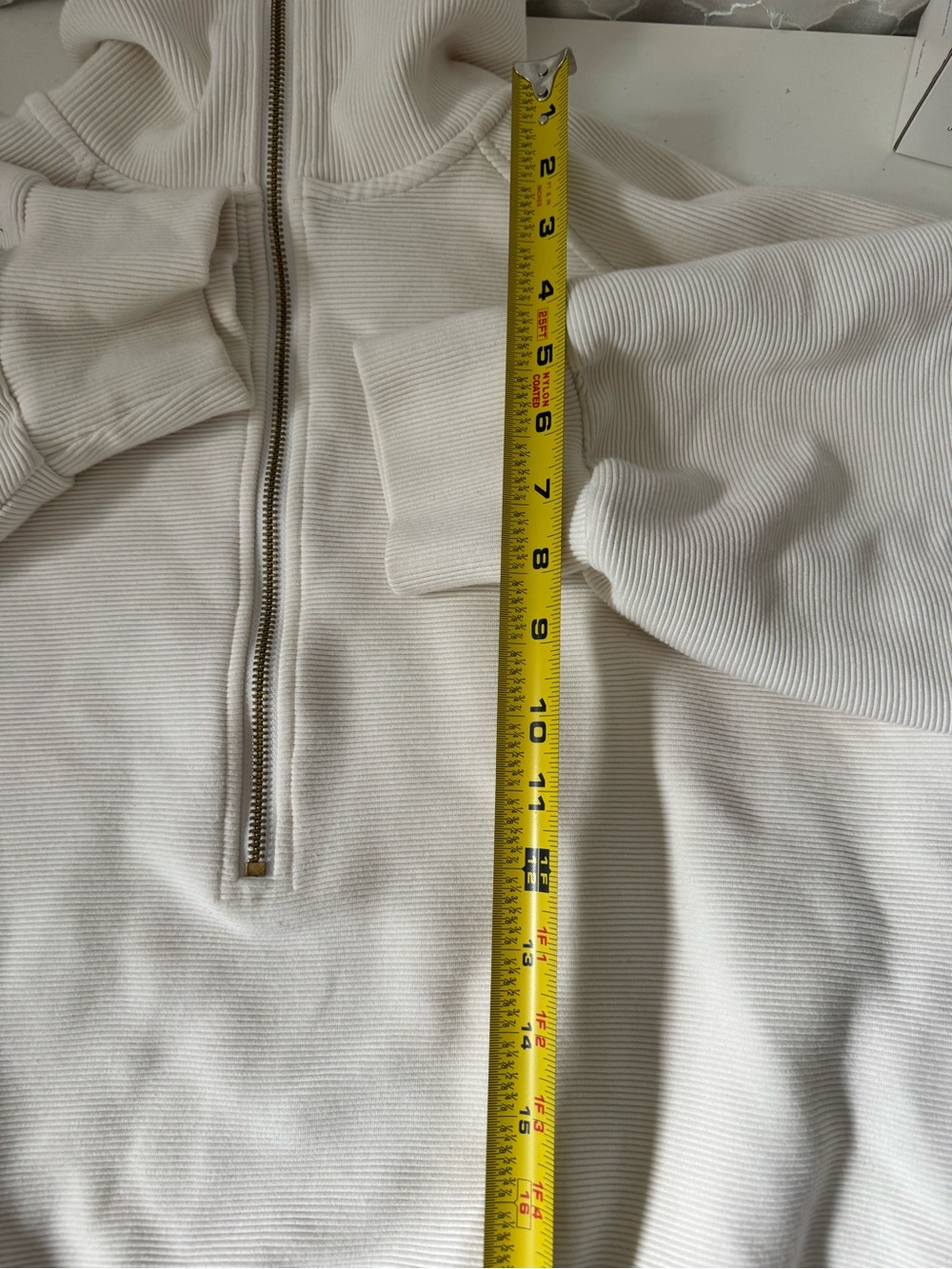 Varley Vine Half Zip Ottoman Rib Knit Pullover Ivory White VAR00485 Womens Sz XL - Picture 13 of 14